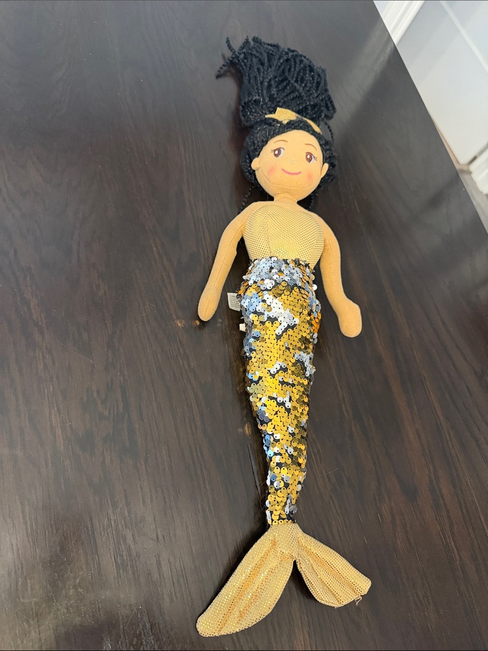Gund Yellow Mermaid Plush with Gold & Silver Reversible Sequins